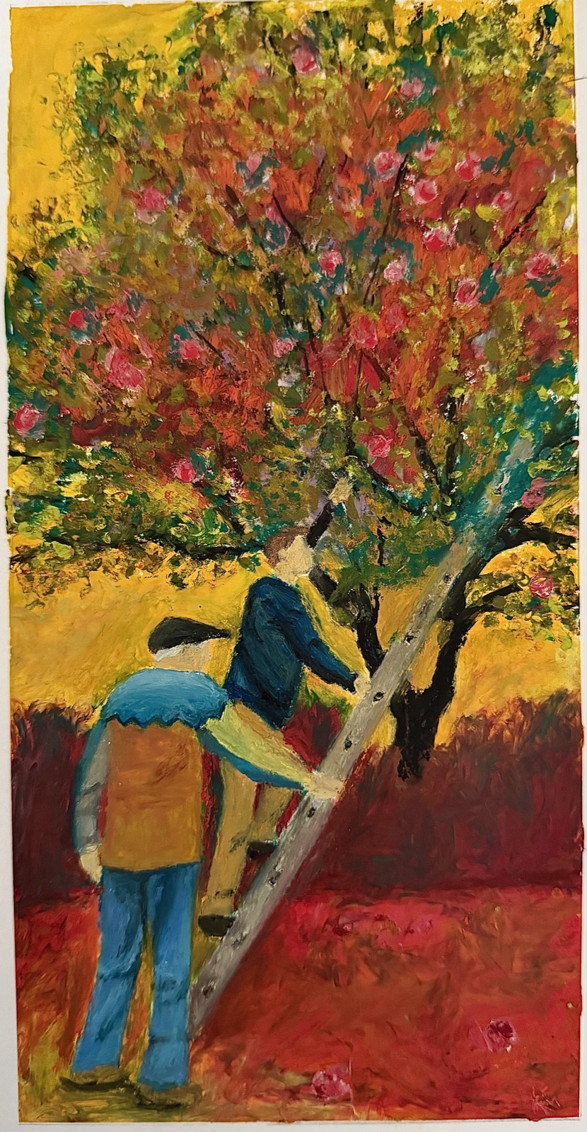 Apple Pickers — painting by Kelly Laura.