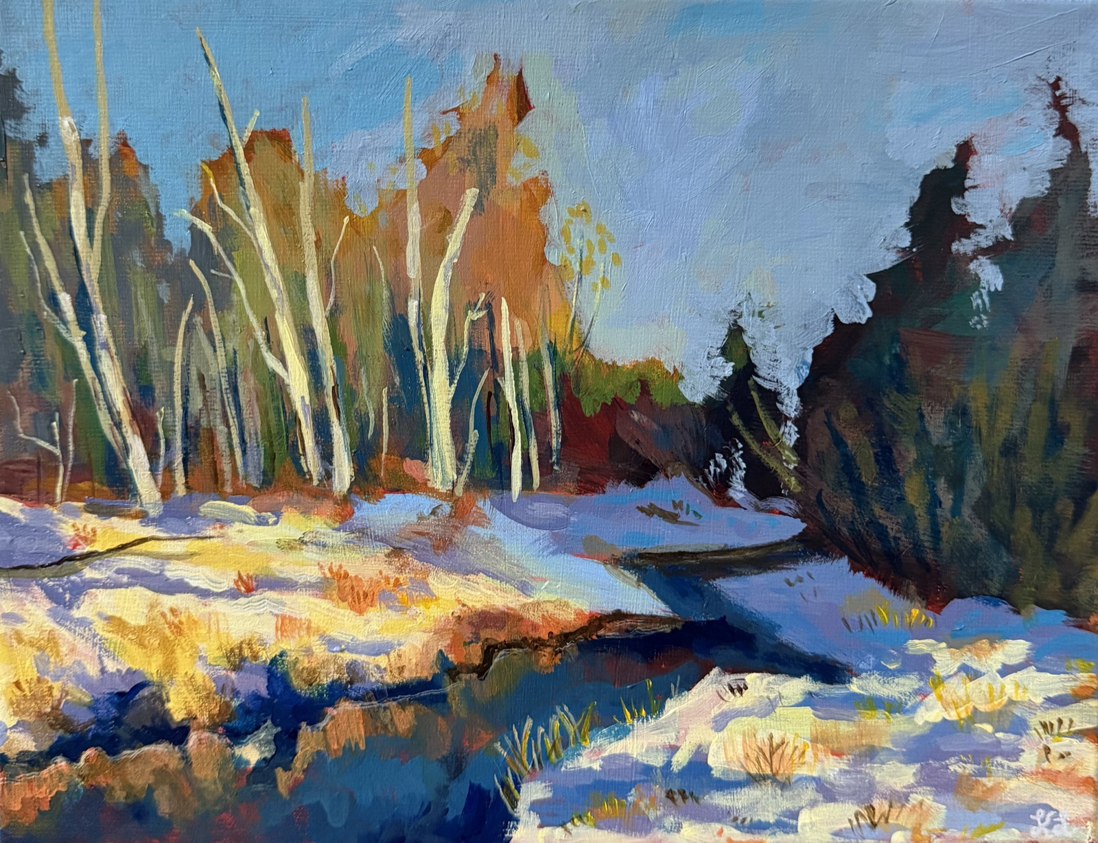 Aspens — Acrylic painting by Kelly Laura.
