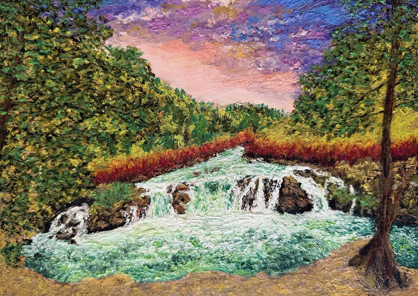 Fresh Waters — Oil Pastel painting by Kelly Laura.