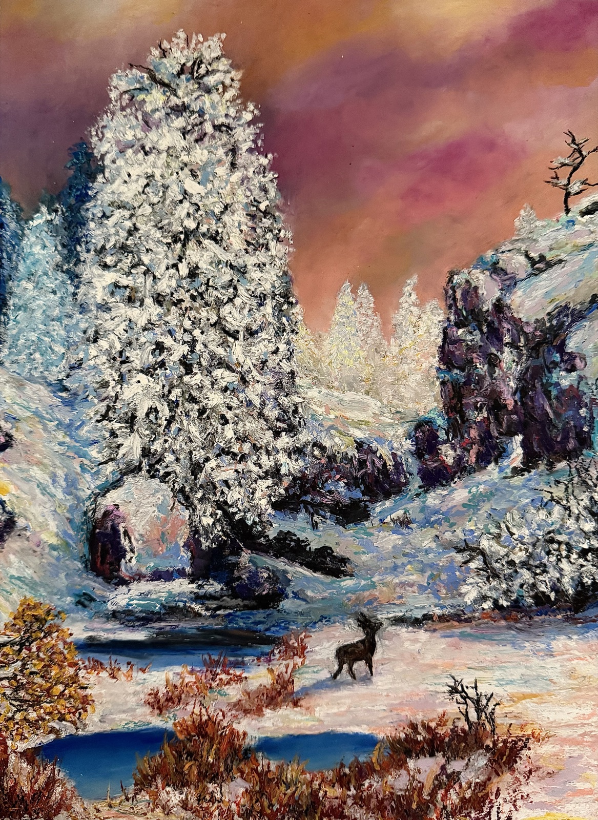 Exploring — Oil Pastel painting by Kelly Laura.