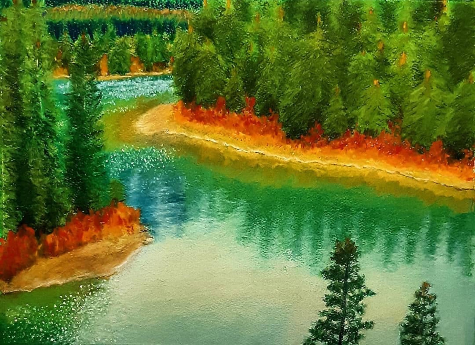 Sun Glint — Soft Pastel painting by Kelly Laura.