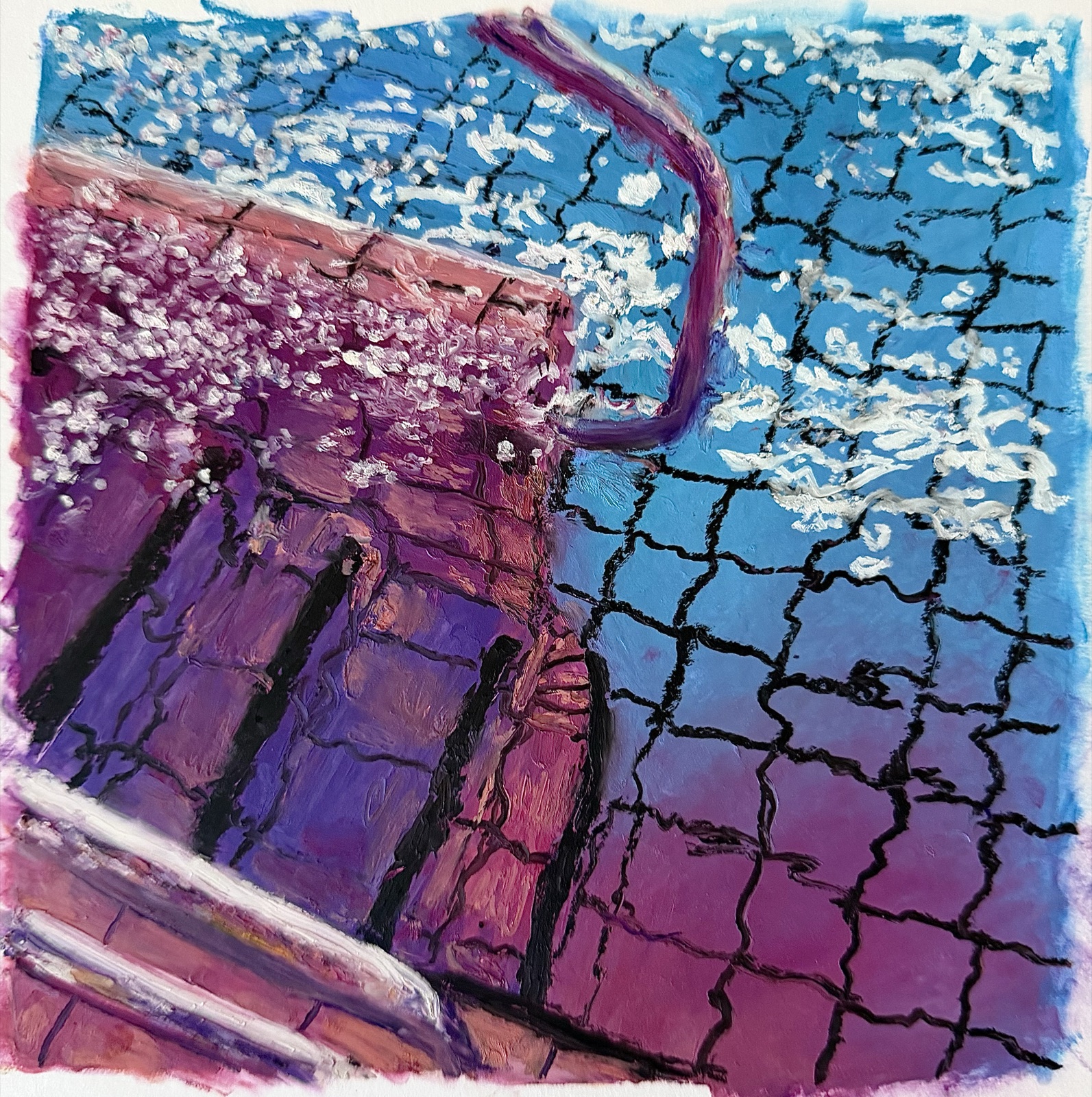Pool — Oil Pastel painting by Kelly Laura.