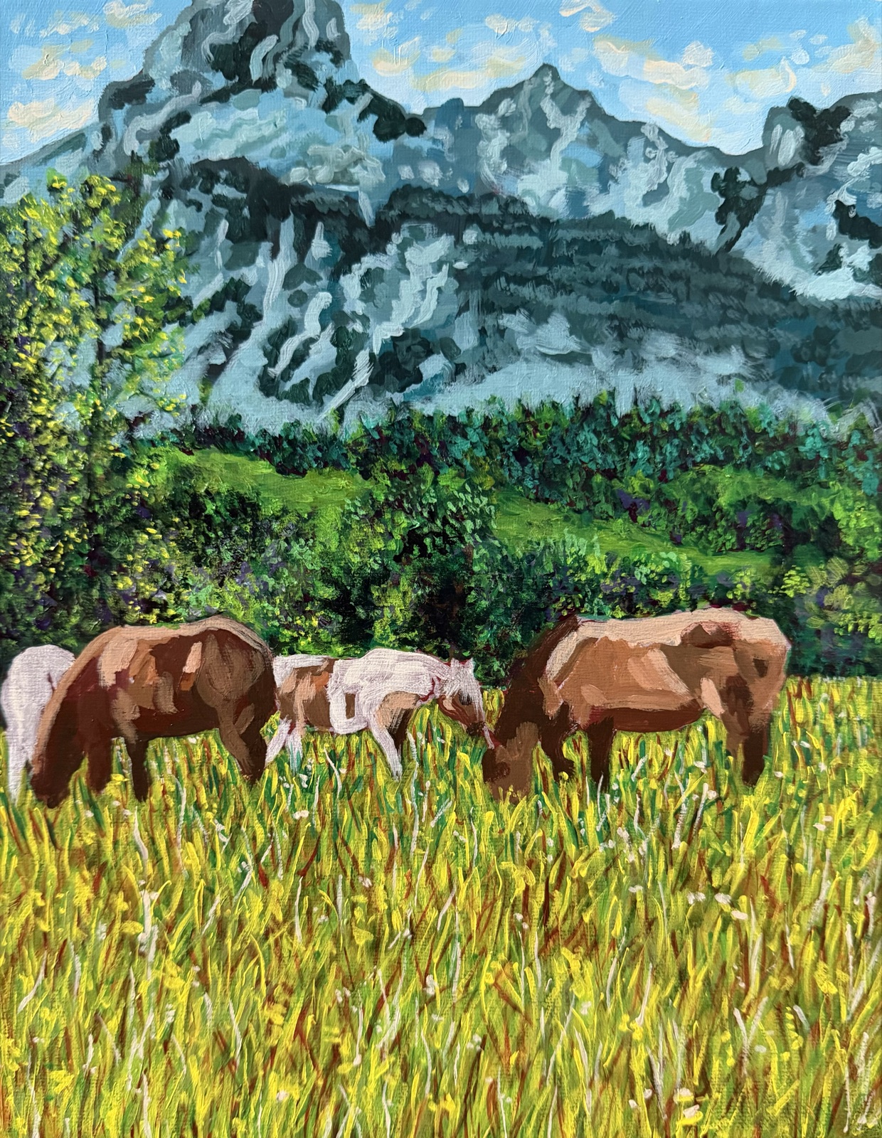Grazing — Acrylic painting by Kelly Laura.