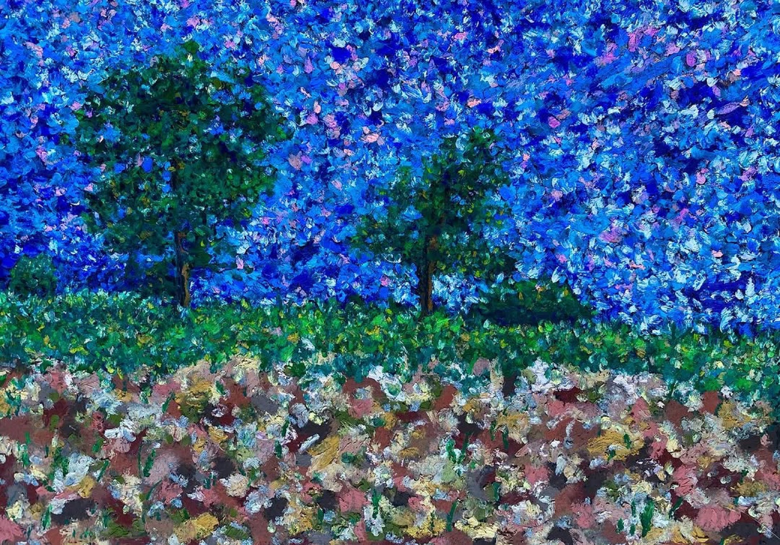 Indigo — Oil Pastel painting by Kelly Laura.