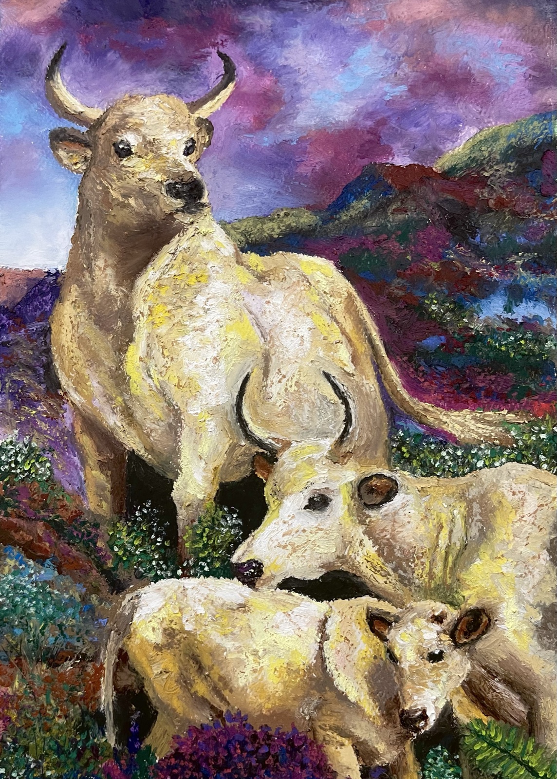 Kin — Oil Pastel painting by Kelly Laura.