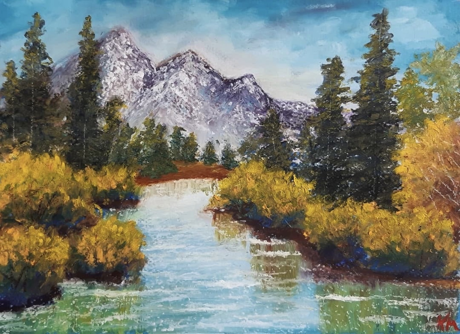 Mountain River — painting by Kelly Laura.