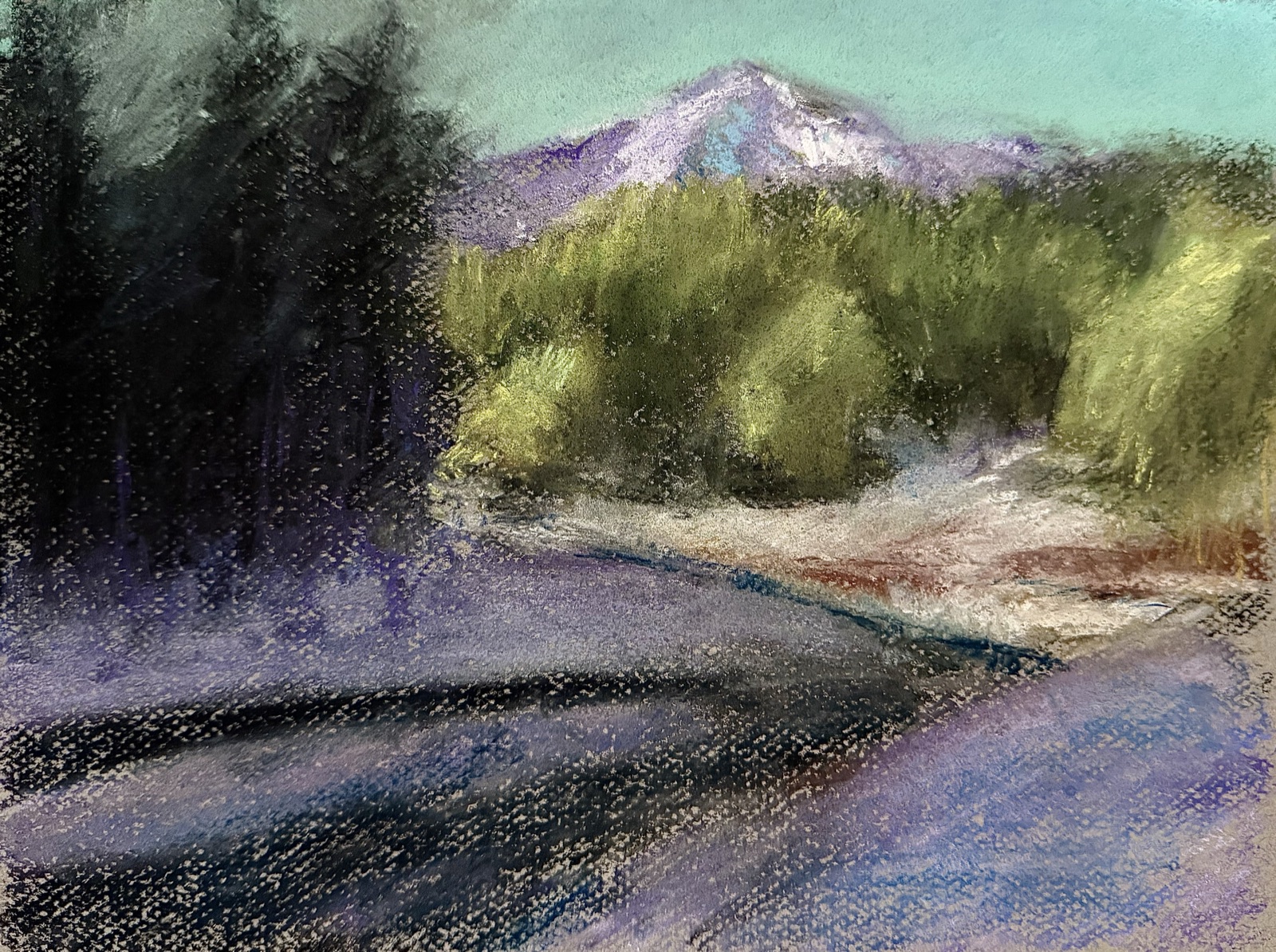 Mountain Shadows — Soft Pastel painting by Kelly Laura.