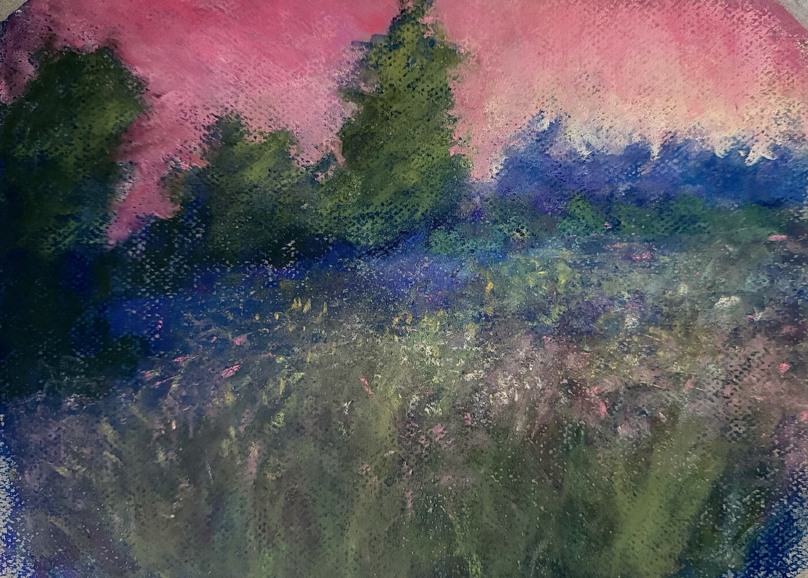 Rose Sky — painting by Kelly Laura.