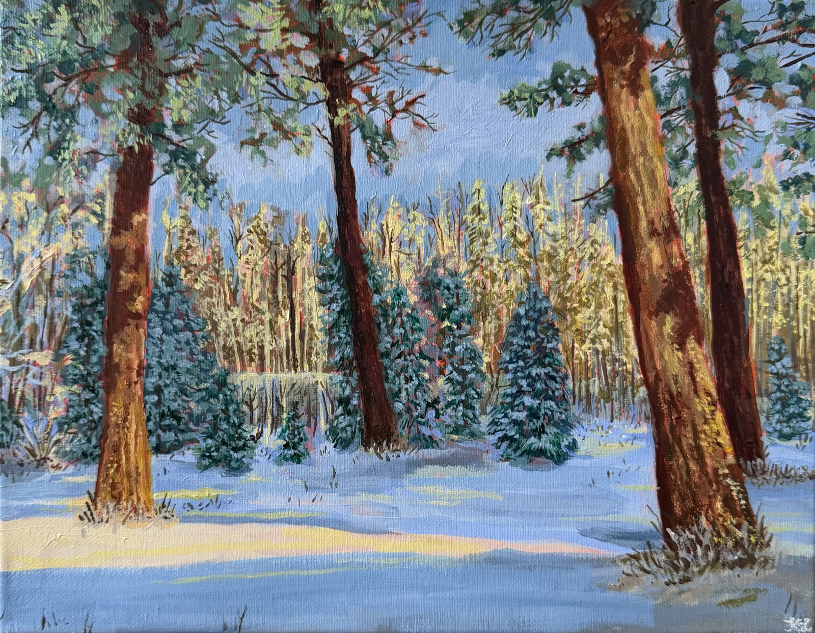 Snow Light — Acrylic painting by Kelly Laura.