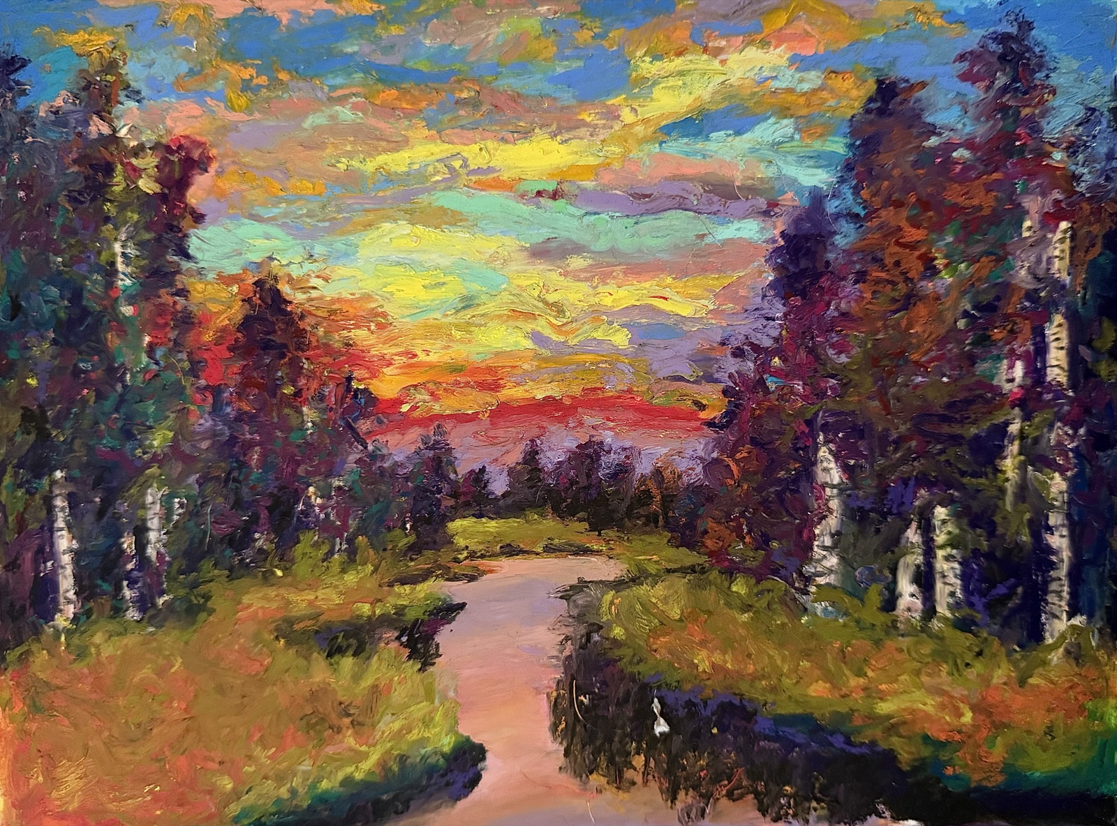 The Clearing — Oil Pastel painting by Kelly Laura.
